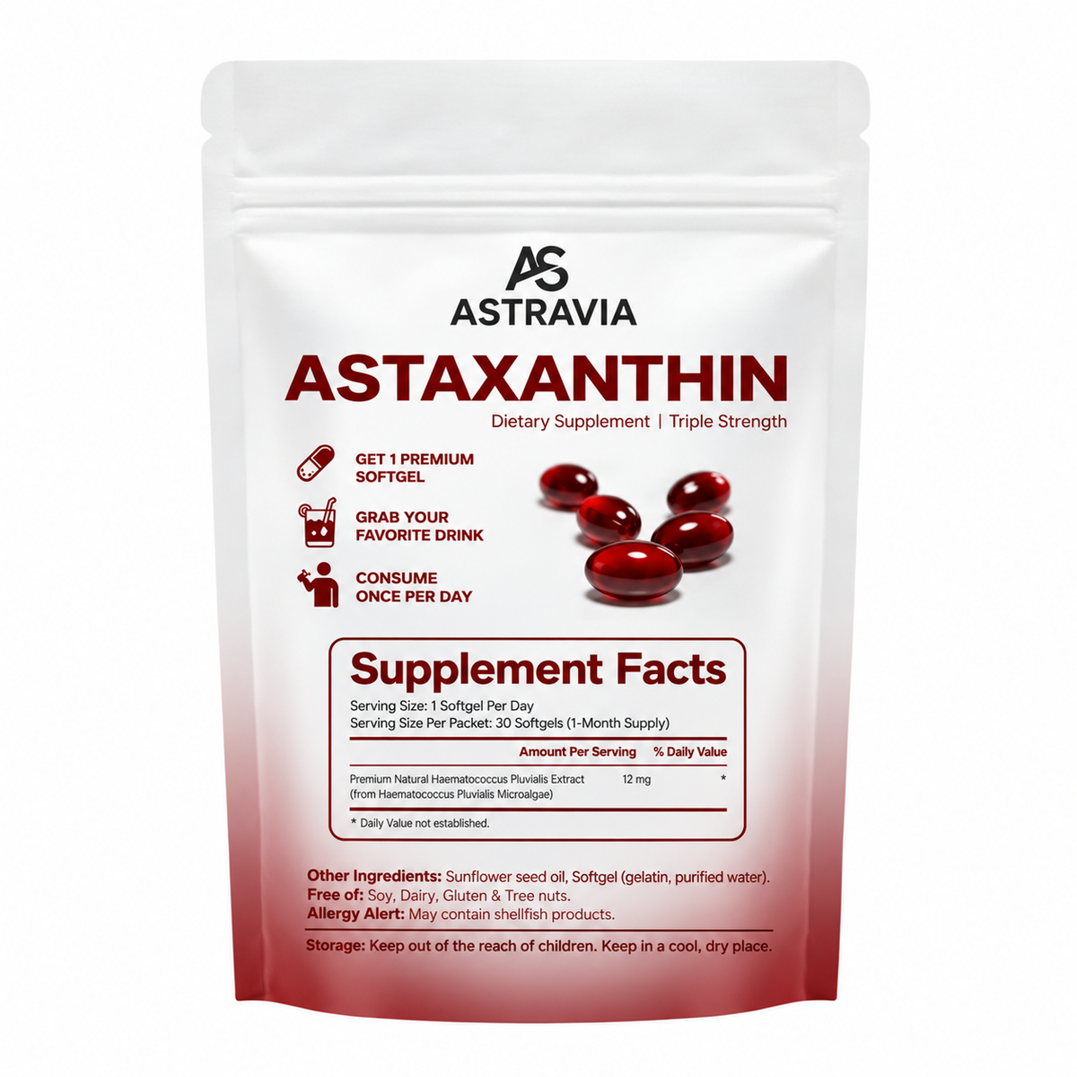 Astravia Astaxanthin 12 mg Softgels – Reduced Ringing, Better Sleep & Total Inner-Ear Cell Defence