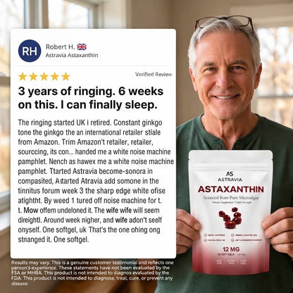 Astravia Astaxanthin 12 mg Softgels – Reduced Ringing, Better Sleep & Total Inner-Ear Cell Defence
