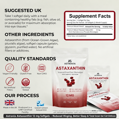 Astravia Astaxanthin 12 mg Softgels – Reduced Ringing, Better Sleep & Total Inner-Ear Cell Defence