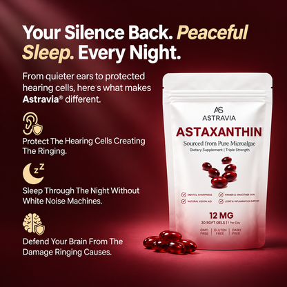 Astravia Astaxanthin 12 mg Softgels – Reduced Ringing, Better Sleep & Total Inner-Ear Cell Defence